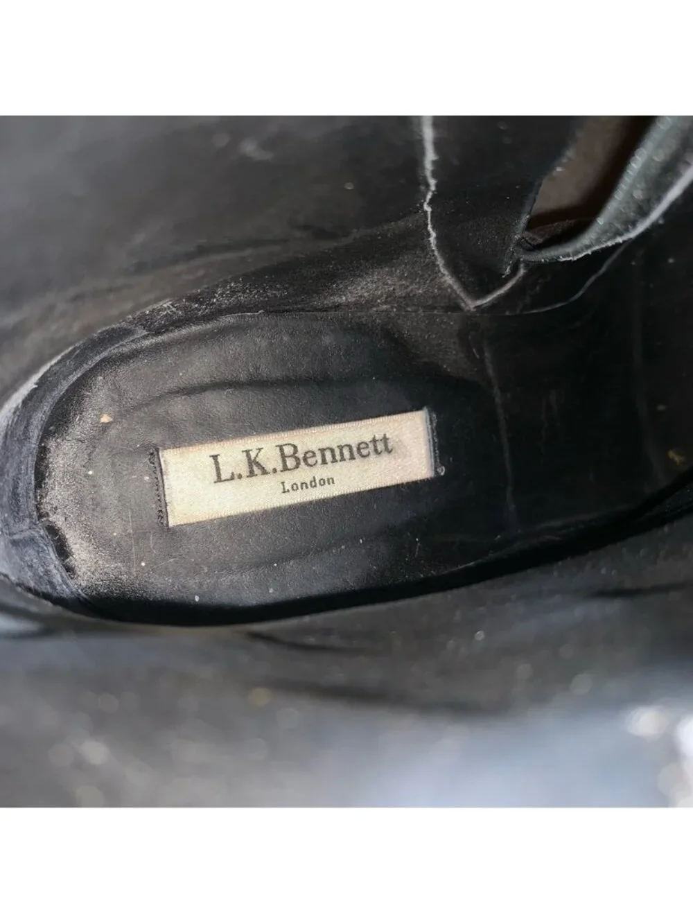 LK Bennett Black Leather Stiletto Ankle Boots 40